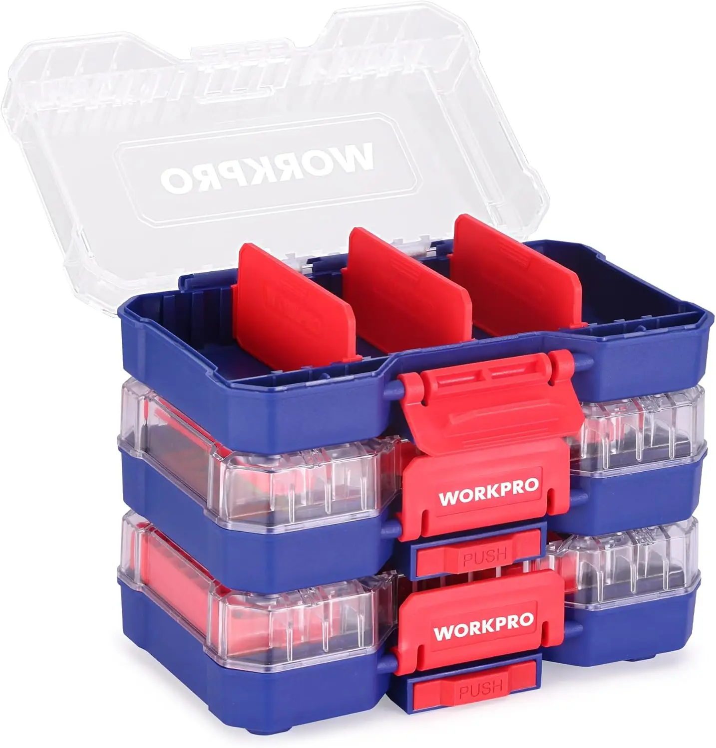 3-Piece Stackable Small Parts Organizer with Removable Dividers, Clear Lid Storage Case for Screws, Nails, Craft Supplies
3-Piece Stackable Small Parts Organizer with Removable Dividers, Clear Lid Storage Case for Screws, Nails, Craft Supplies