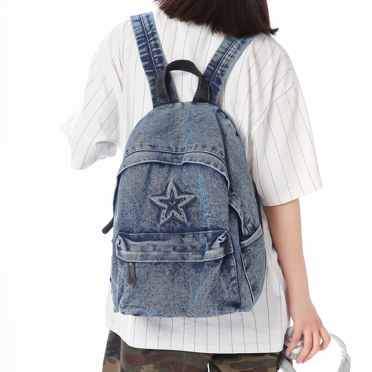 Casual Denim Backpacks for College School Student Trend Star Pattern Jeans Shoulder Bag Multi Pockets Large Capacity Rucksack
Casual Denim Backpacks for College School Student Trend Star Pattern Jeans Shoulder Bag Multi Pockets Large Capacity Rucksack