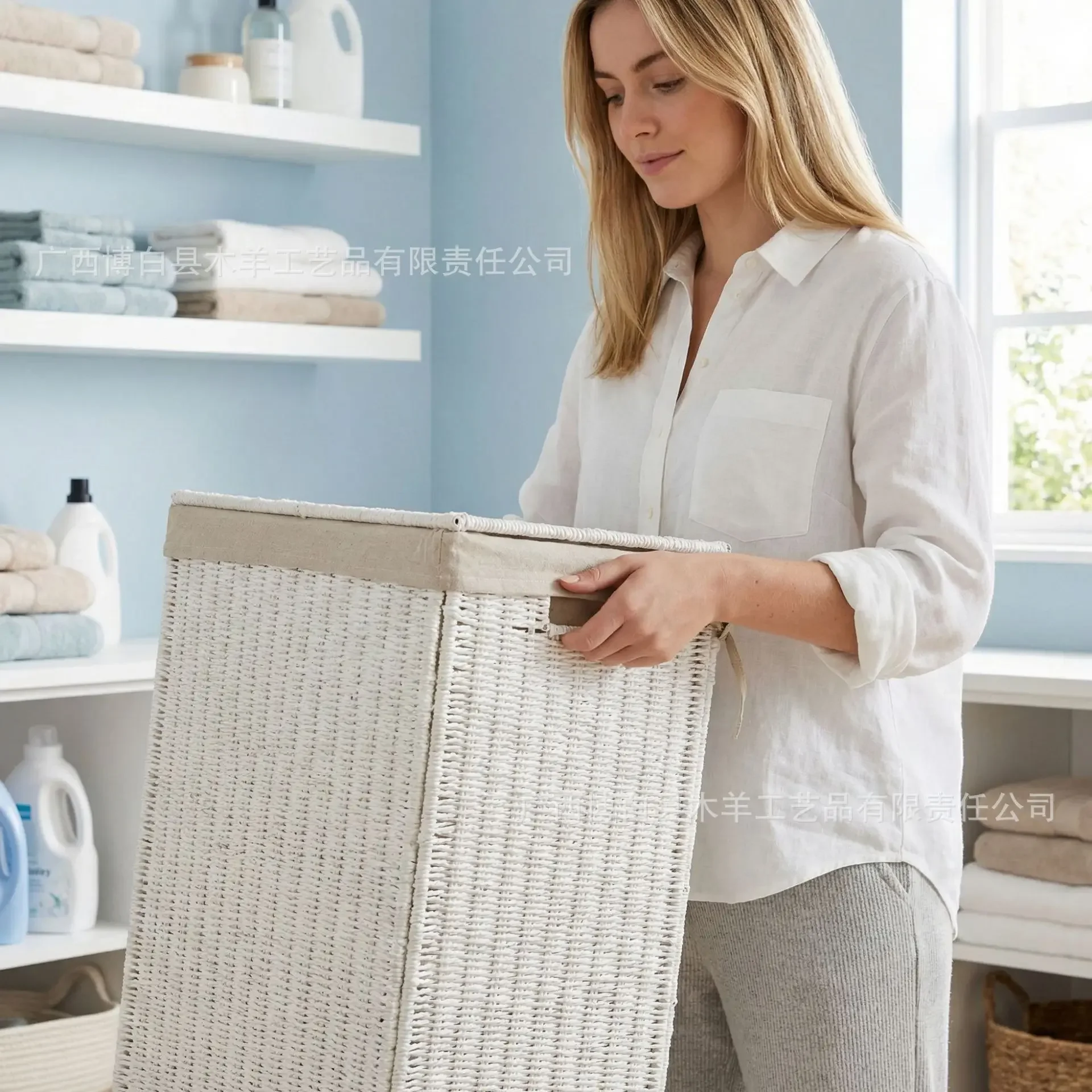CL hand-woven dirty laundry basket paper rope laundry basket foldable portable including disassembly
CL hand-woven dirty laundry basket paper rope laundry basket foldable portable including disassembly
