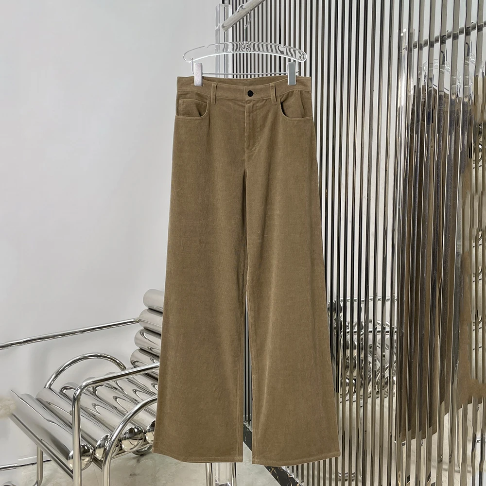 Брюки из 100% хлопка в тонкую полоску, вельветовые, женские, в стиле ретро-шик, прямые, для повседневной носки, весна 2026, новинка, Y2K
Брюки из 100% хлопка в тонкую полоску, вельветовые, женские, в стиле ретро-шик, прямые, для повседневной носки, весна 2026, новинка, Y2K