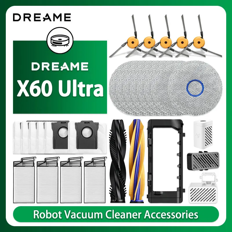 Dreame X60 Ultra / X60 Master Vacuum Cleaner Replacement Accessories Main Side Brush HEPA Filter Mop Cloths Dust Bag Spare Parts
Dreame X60 Ultra / X60 Master Vacuum Cleaner Replacement Accessories Main Side Brush HEPA Filter Mop Cloths Dust Bag Spare Parts