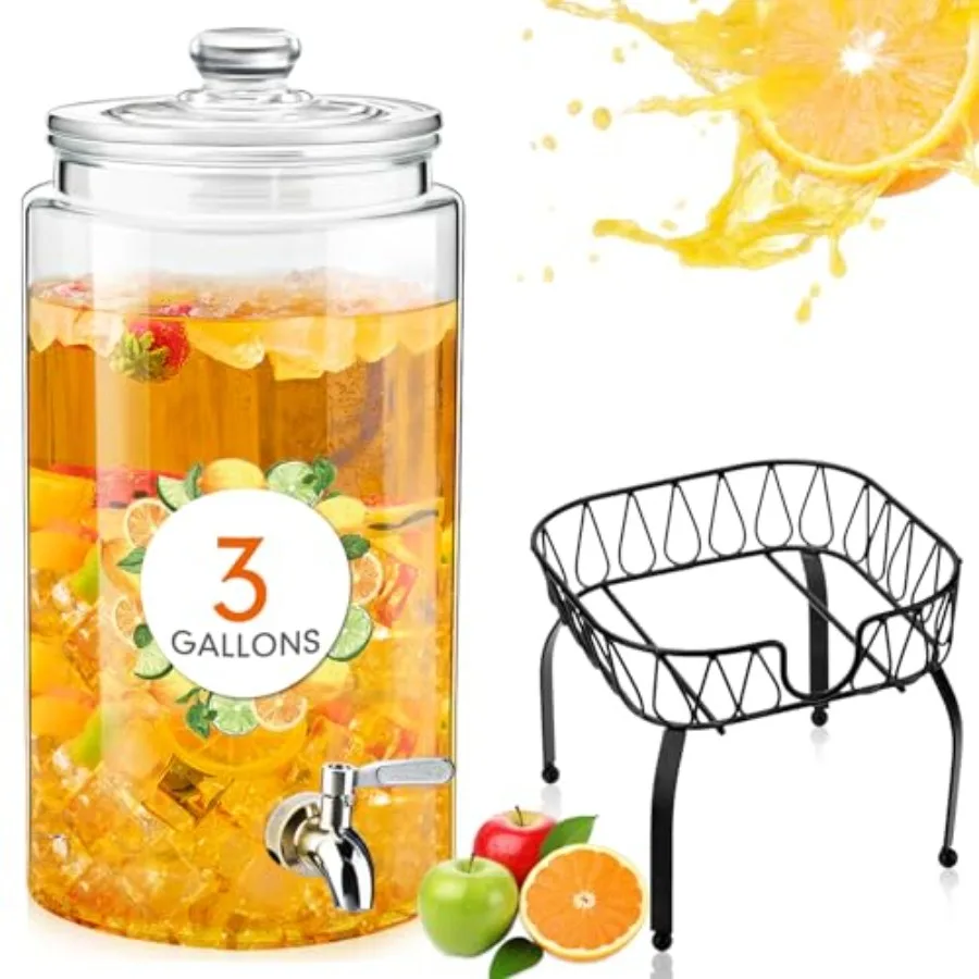 Pack Glass Beverage Dispenser with Stand and Spigot Leakproof Glass Drink Beverage Storage Lemonade Juice Jar Mason Jar Dispens
Pack Glass Beverage Dispenser with Stand and Spigot Leakproof Glass Drink Beverage Storage Lemonade Juice Jar Mason Jar Dispens