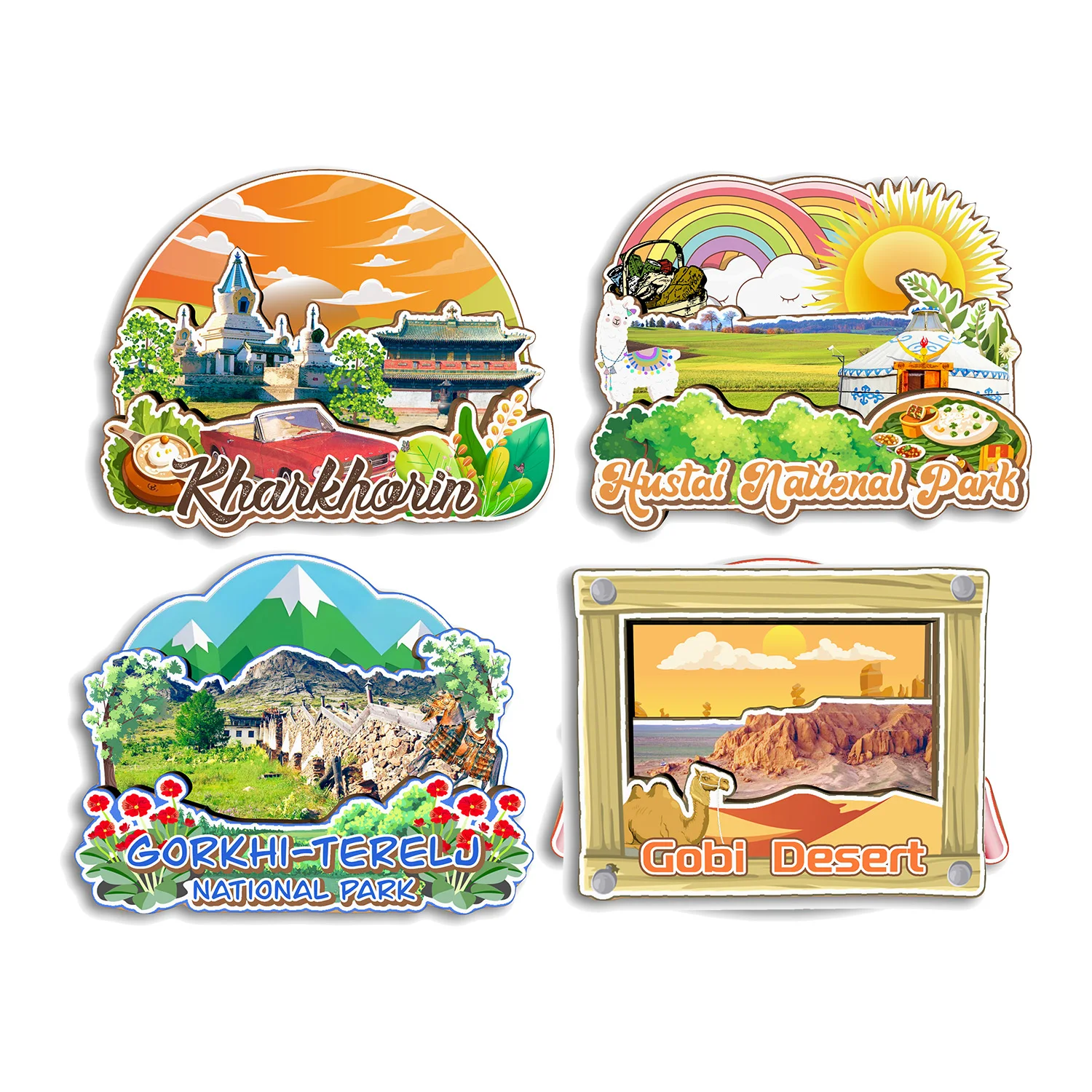 Gobi Desert Gorkhi-Terelj Hustai Kharkhorin Mongolia Fridge Magnet Travel Souvenir Gift Handmade Decorative Refrigerator Sticker
Gobi Desert Gorkhi-Terelj Hustai Kharkhorin Mongolia Fridge Magnet Travel Souvenir Gift Handmade Decorative Refrigerator Sticker