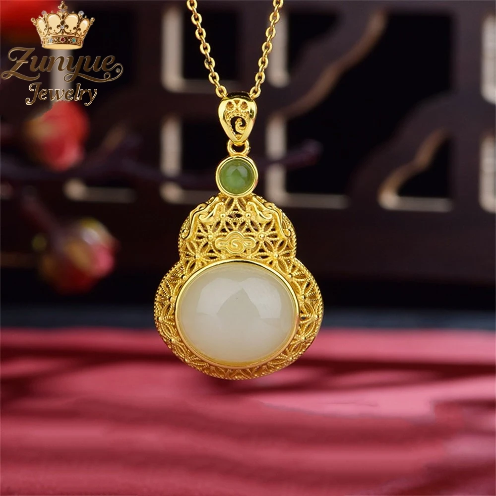 Natural Hetian Jade Filigree Gourd Pendant Necklace Luxury Quality Jewelry Best Selling Fashion Jewelry Exquisite Charms Elegant
Natural Hetian Jade Filigree Gourd Pendant Necklace Luxury Quality Jewelry Best Selling Fashion Jewelry Exquisite Charms Elegant