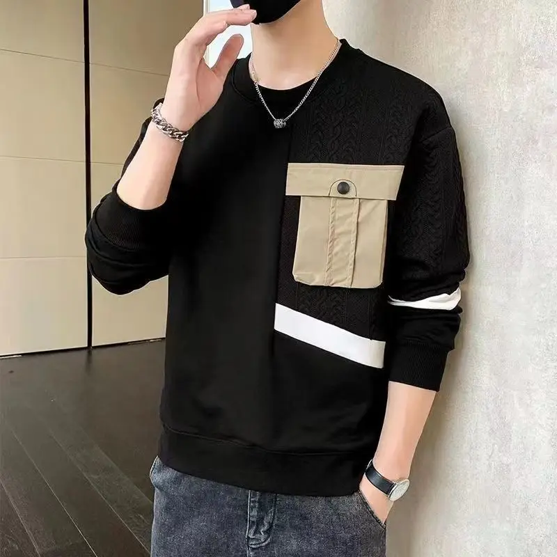 Men's Spring and Autumn New Fashion Simple Round Neck Pullover Print Panel Pocket Casual Versatile Long Sleeve Loose Sweatshirts
Men's Spring and Autumn New Fashion Simple Round Neck Pullover Print Panel Pocket Casual Versatile Long Sleeve Loose Sweatshirts