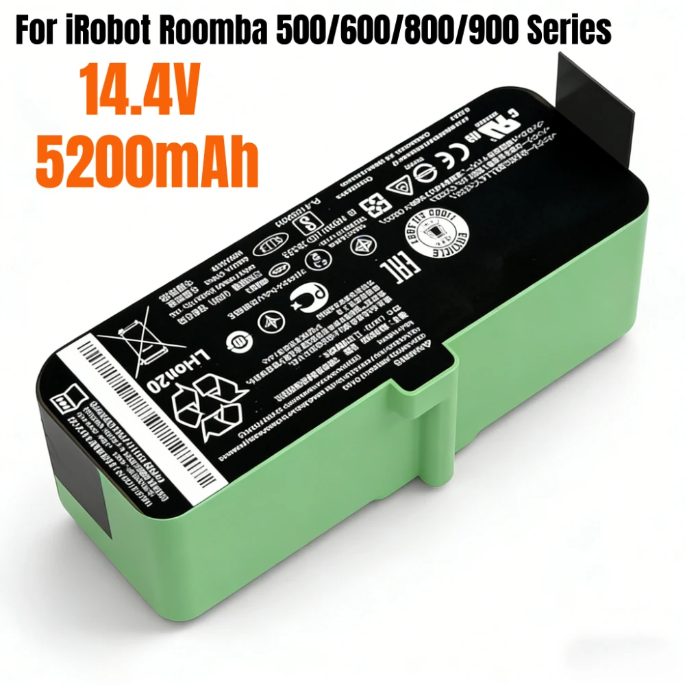 14.4V 5200mAh Li-ion Battery for iRobot Roomba 680 Robots 500 600 700 800 900 Series 595 670 671 675 677 681 685 690 691 695
14.4V 5200mAh Li-ion Battery for iRobot Roomba 680 Robots 500 600 700 800 900 Series 595 670 671 675 677 681 685 690 691 695