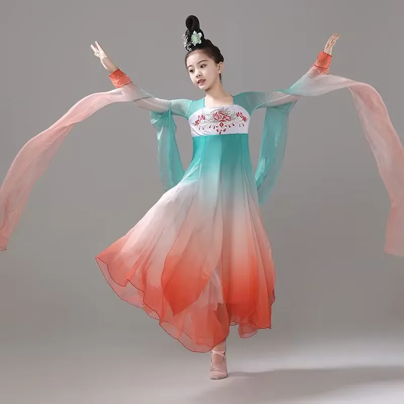 Classical Dance Costume Elegant Ancient Style Gauze Dress Tang Costume Gradient Dress Chinese Dance Performance Suit
Classical Dance Costume Elegant Ancient Style Gauze Dress Tang Costume Gradient Dress Chinese Dance Performance Suit