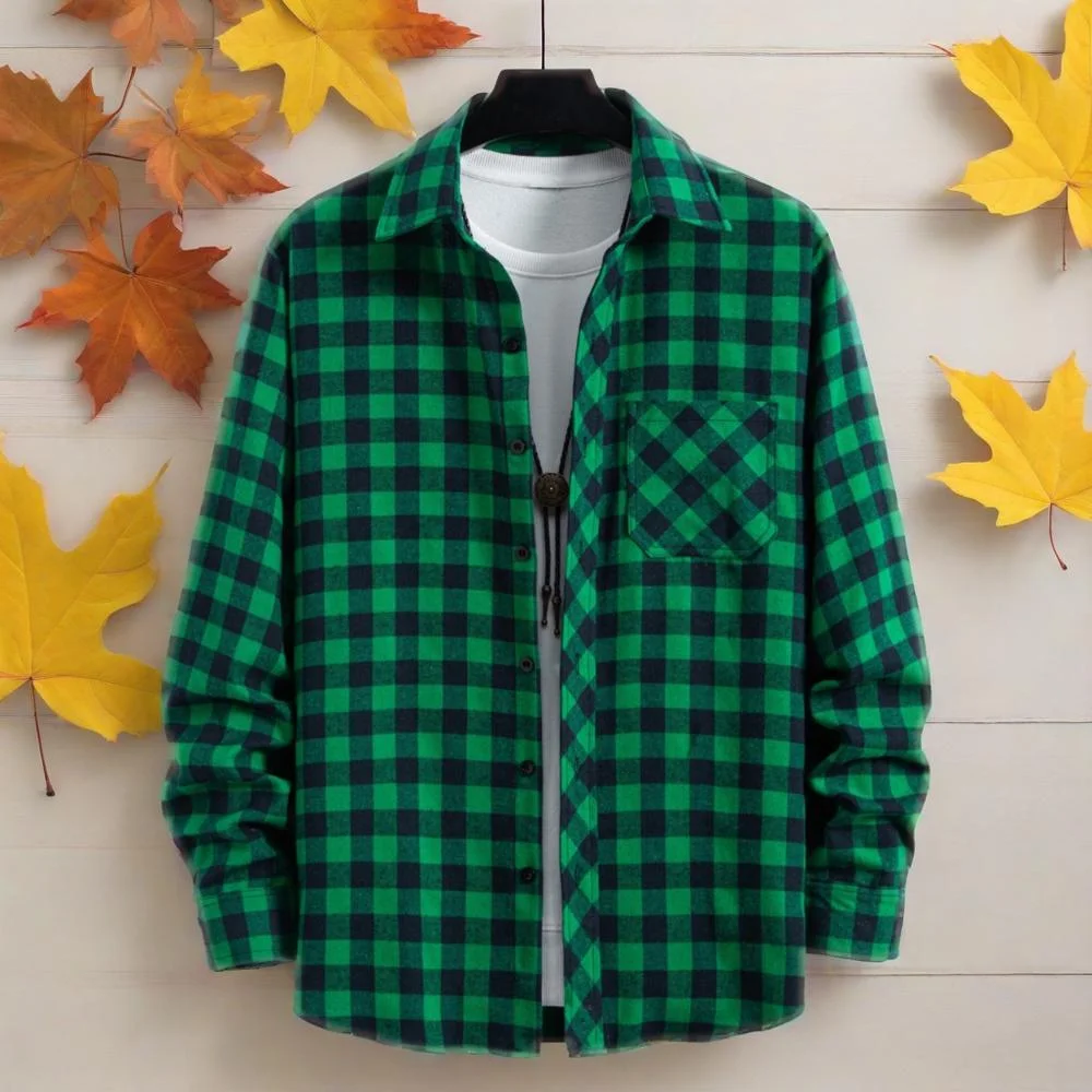 Men's long-sleeved lapel all-match plaid shirt spring and autumn fashion casual outdoor men's shirt
Men's long-sleeved lapel all-match plaid shirt spring and autumn fashion casual outdoor men's shirt