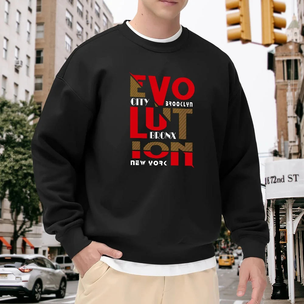 Men's Black Crew Neck Loose Sweatshirt with Letter Print, Trendy Street Style Top, Casual Versatile Everyday Wear, Comfortable and Breathable for Sports
Men's Black Crew Neck Loose Sweatshirt with Letter Print, Trendy Street Style Top, Casual Versatile Everyday Wear, Comfortable and Breathable for Sports