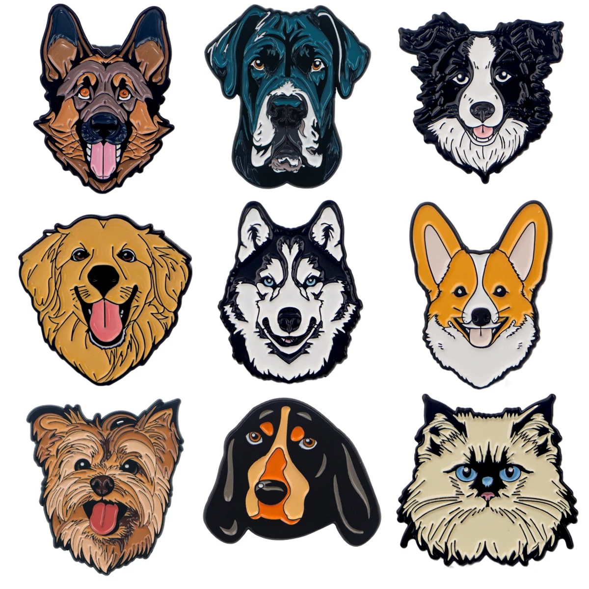 Cute Dogs Enamel Pins Brooches for Women Badges Lapel Pins for Backpack Fashion Jewelry Clothing Accessories Pet Lover Gifts
Cute Dogs Enamel Pins Brooches for Women Badges Lapel Pins for Backpack Fashion Jewelry Clothing Accessories Pet Lover Gifts