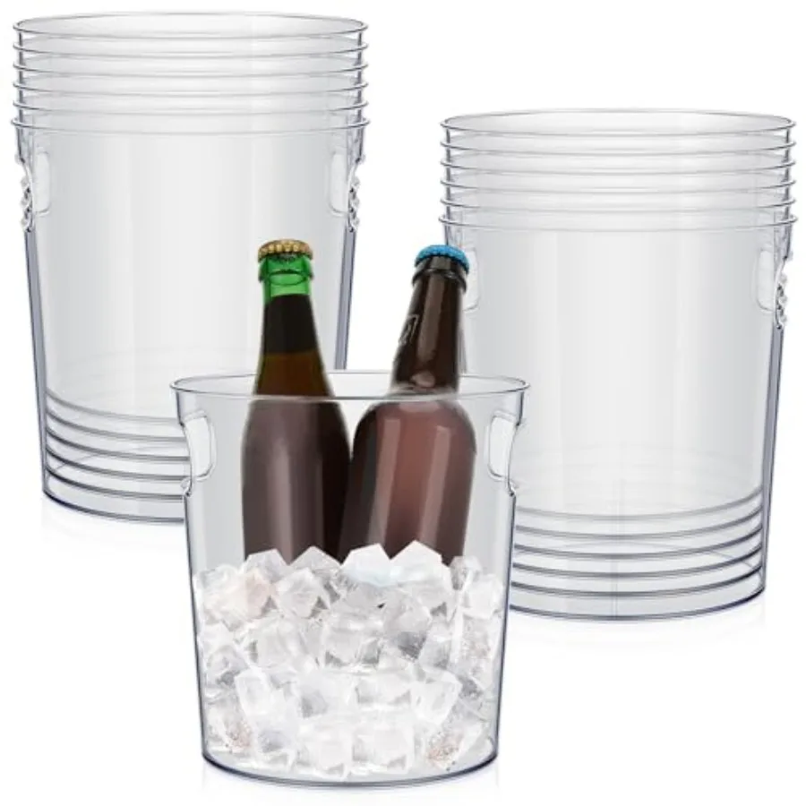 Tessco Pcs Plastic Ice Buckets Bulk Clear Champagne Beer Bucket Cooler with Built in Handle Stackable Beverage Tubs Wine Chille
Tessco Pcs Plastic Ice Buckets Bulk Clear Champagne Beer Bucket Cooler with Built in Handle Stackable Beverage Tubs Wine Chille