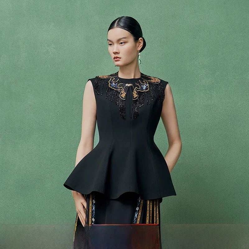 Ele Vintage Svel irt Women's Slim Fit Waist-Cinching Spring Summer New Arrival Faion French Sle round Ne
Ele Vintage Svel irt Women's Slim Fit Waist-Cinching Spring Summer New Arrival Faion French Sle round Ne