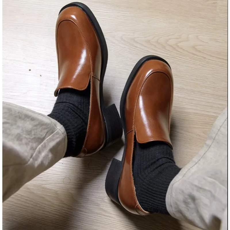 Designer Luxury Slip on Genuine Leather Loafers Men's Leather Shoes Casual Formal Brown Round Toe High Heels Male Shoes
Designer Luxury Slip on Genuine Leather Loafers Men's Leather Shoes Casual Formal Brown Round Toe High Heels Male Shoes