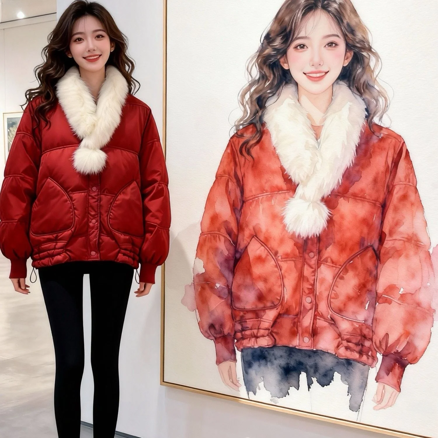 Женская зимняя куртка с меховым воротником, свободного кроя, с V-образным вырезом, теплая, с пуховым наполнителем, утолщенная, короткая модель
Женская зимняя куртка с меховым воротником, свободного кроя, с V-образным вырезом, теплая, с пуховым наполнителем, утолщенная, короткая модель