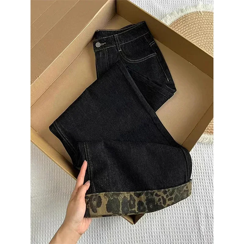 Vintage Leopard Print Jeans Women Y2K Streetwear Black Wide Leg Denim Pants Harajuku Korean Patchwork Baggy Straight Trousers
Vintage Leopard Print Jeans Women Y2K Streetwear Black Wide Leg Denim Pants Harajuku Korean Patchwork Baggy Straight Trousers