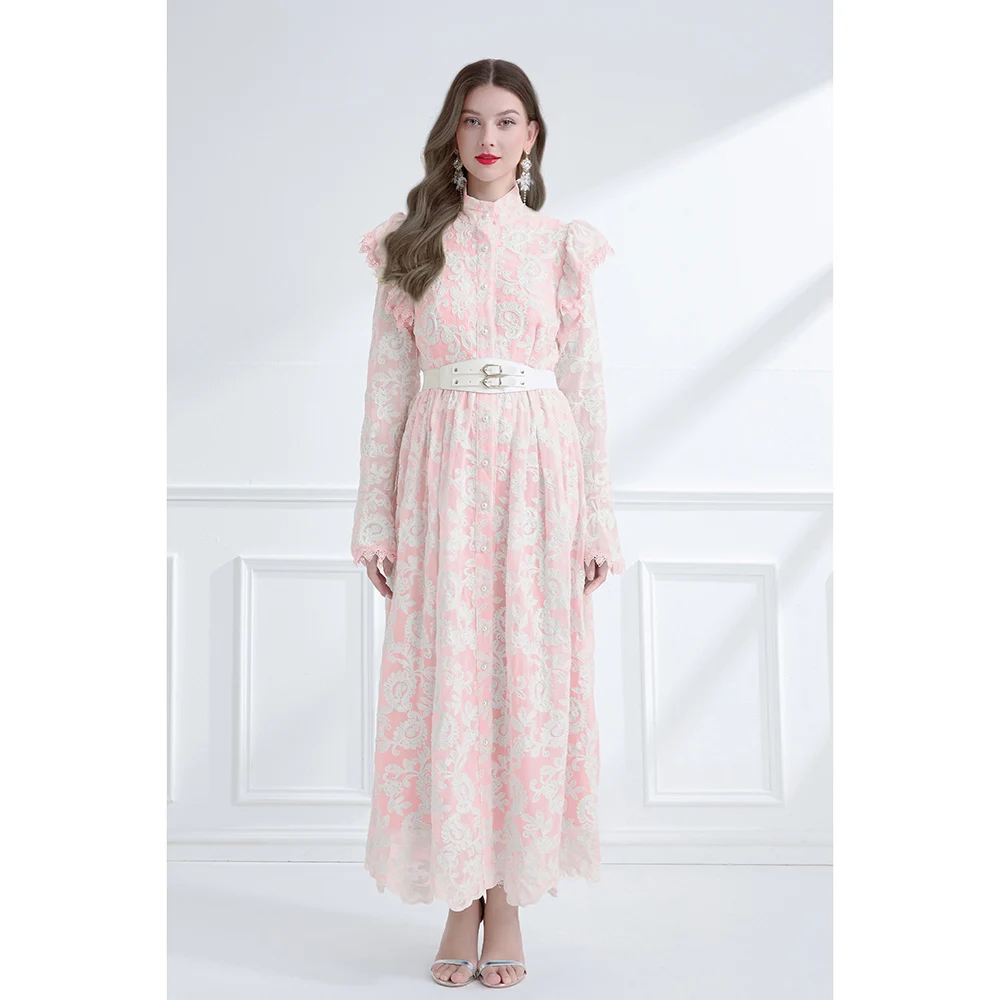 2026 Spring Autumn Retro Elegant Dress Women Stand Collar Flutter Sleeves Printed Decoration Long Dress Ruffle Lace Chic Clothes
2026 Spring Autumn Retro Elegant Dress Women Stand Collar Flutter Sleeves Printed Decoration Long Dress Ruffle Lace Chic Clothes