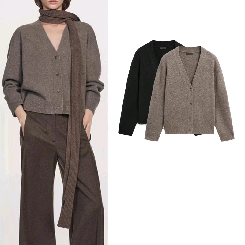 Winter New Women's Lazy Style Single Button Short V-Neck Long Sleeve Knitted Open Cardigan Jacket Simple Casual Polyester Fiber
Winter New Women's Lazy Style Single Button Short V-Neck Long Sleeve Knitted Open Cardigan Jacket Simple Casual Polyester Fiber