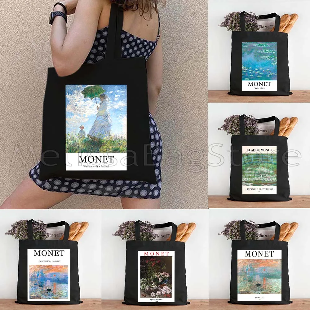 6PCS Claude Monet Water Lilies River Flowers Sunflowers Sunset Sunrise Landscape Art Painting Canvas Tote Bag Shopper Handbag
6PCS Claude Monet Water Lilies River Flowers Sunflowers Sunset Sunrise Landscape Art Painting Canvas Tote Bag Shopper Handbag