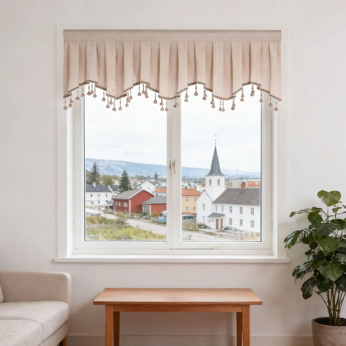 1Pc Soft Chenille Decorative Window Valance with Pleated Design & Pom Pom Tassels, Easy Install Curtain Topper
1Pc Soft Chenille Decorative Window Valance with Pleated Design & Pom Pom Tassels, Easy Install Curtain Topper