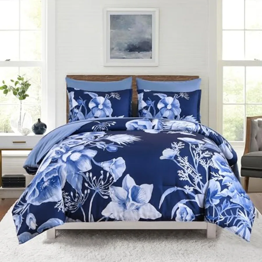 Floral Comforter Set 7 Pcs, Flower Bed in a Bag, Elegant Floral Comforter with Sheet Set, Soft Microfiber Bedding Set for All S
Floral Comforter Set 7 Pcs, Flower Bed in a Bag, Elegant Floral Comforter with Sheet Set, Soft Microfiber Bedding Set for All S