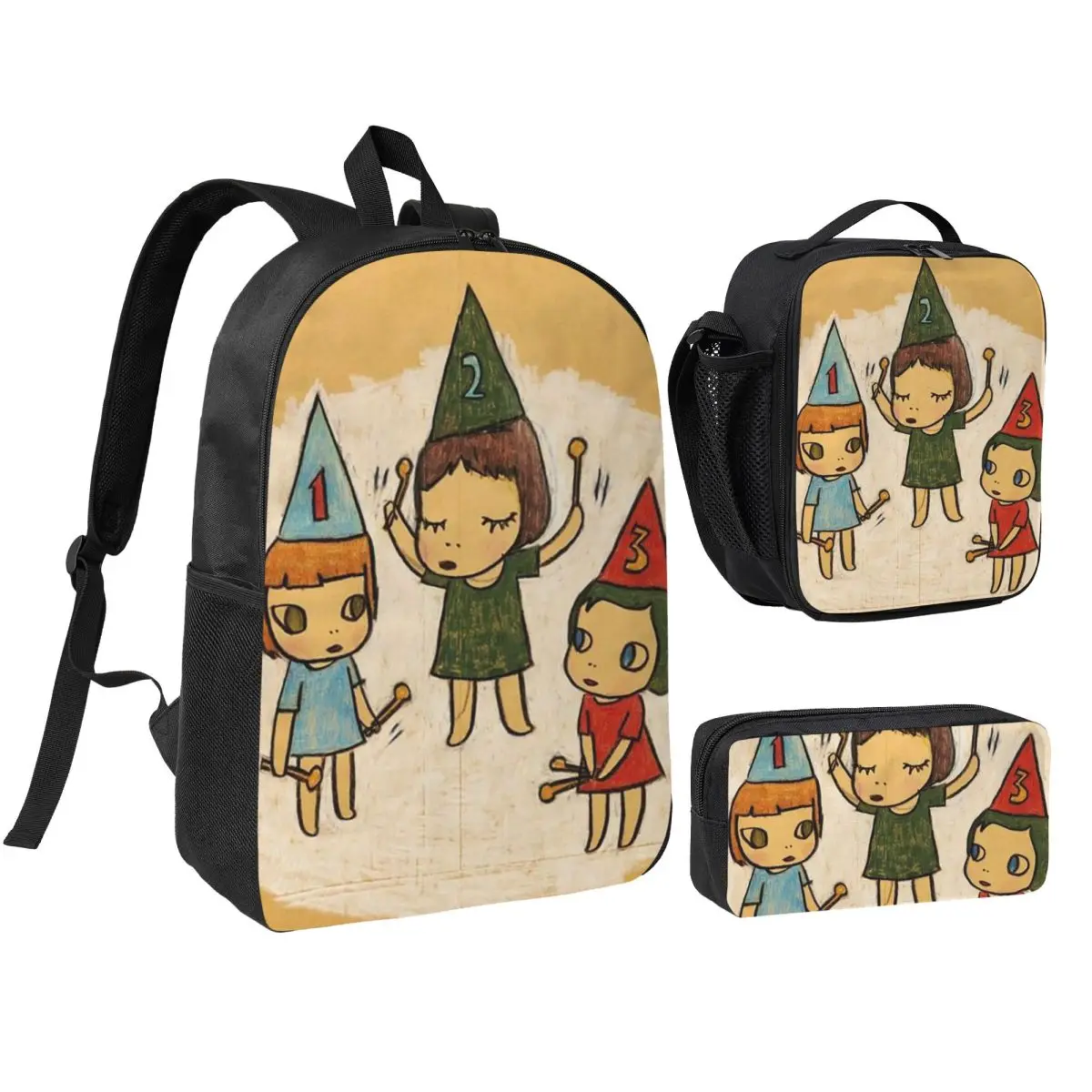 Funny Yoshitomo Nara Backpack Student Boys Girls BookBag School Bag Computer Shoulder Bags 3ps Insulated Lunch Bag Pencil Case
Funny Yoshitomo Nara Backpack Student Boys Girls BookBag School Bag Computer Shoulder Bags 3ps Insulated Lunch Bag Pencil Case