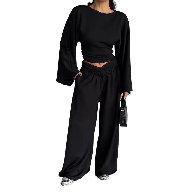 CYL-Women's Spring Sweatsuits: Crewneck Sweatshirt And Wide Leg Sweatpants Set
CYL-Women's Spring Sweatsuits: Crewneck Sweatshirt And Wide Leg Sweatpants Set