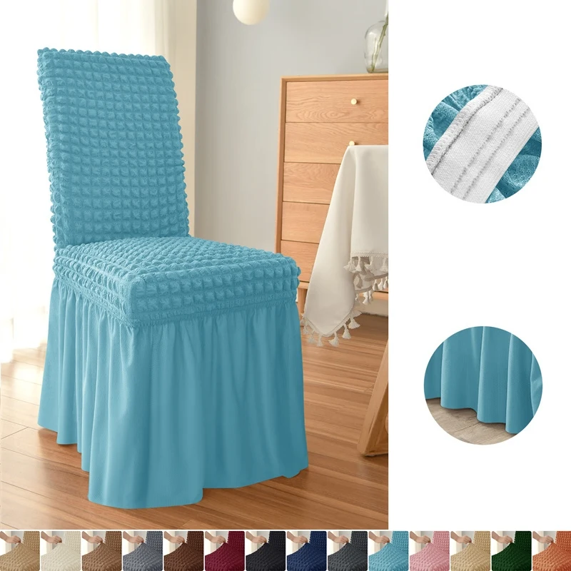 Seersucker Chair Cover Elastic Wedding Chair Slipcovers with Skirt All Season Universal Seat Covers Living Room Housse De Chaise
Seersucker Chair Cover Elastic Wedding Chair Slipcovers with Skirt All Season Universal Seat Covers Living Room Housse De Chaise