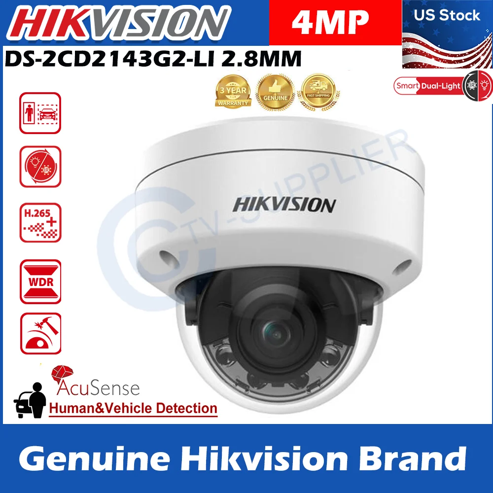 Hikvision DS-2CD2143G2-LI 4MP Vandal Proof Dome Smart Hybrid Light Network IP Camera IP67 IK10
Hikvision DS-2CD2143G2-LI 4MP Vandal Proof Dome Smart Hybrid Light Network IP Camera IP67 IK10