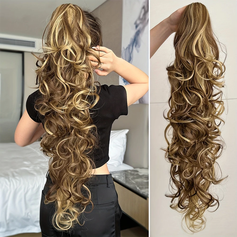 Synthetic Claw Clip in Ponytail Hair Extension Long Curly Wavy Hair High Temperature Fiber Hairpiece for Women Daily
Synthetic Claw Clip in Ponytail Hair Extension Long Curly Wavy Hair High Temperature Fiber Hairpiece for Women Daily