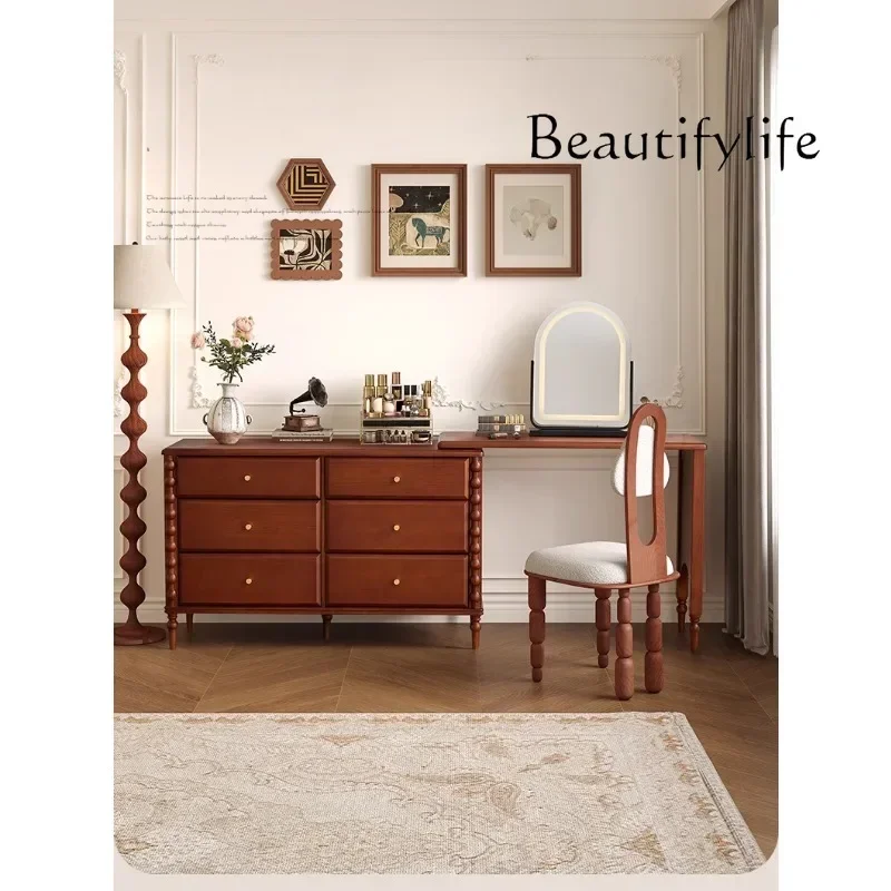 Retro dresser, bedroom dresser, corner dresser, chest, integrated solid wood makeup table
Retro dresser, bedroom dresser, corner dresser, chest, integrated solid wood makeup table