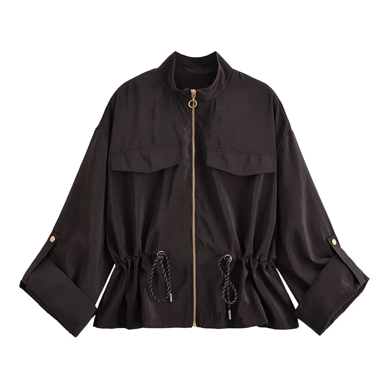 Women's Coat 2025 Autumn New Style Deep Brown Stand Collar Workwear Drawstring Waist Loose Coat Stylish and Personal
Women's Coat 2025 Autumn New Style Deep Brown Stand Collar Workwear Drawstring Waist Loose Coat Stylish and Personal