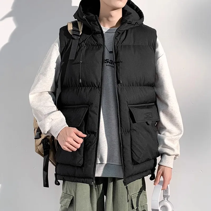 Workwear hooded cotton vest men's winter American retro design thickened warm outer vest vest jacket
Workwear hooded cotton vest men's winter American retro design thickened warm outer vest vest jacket