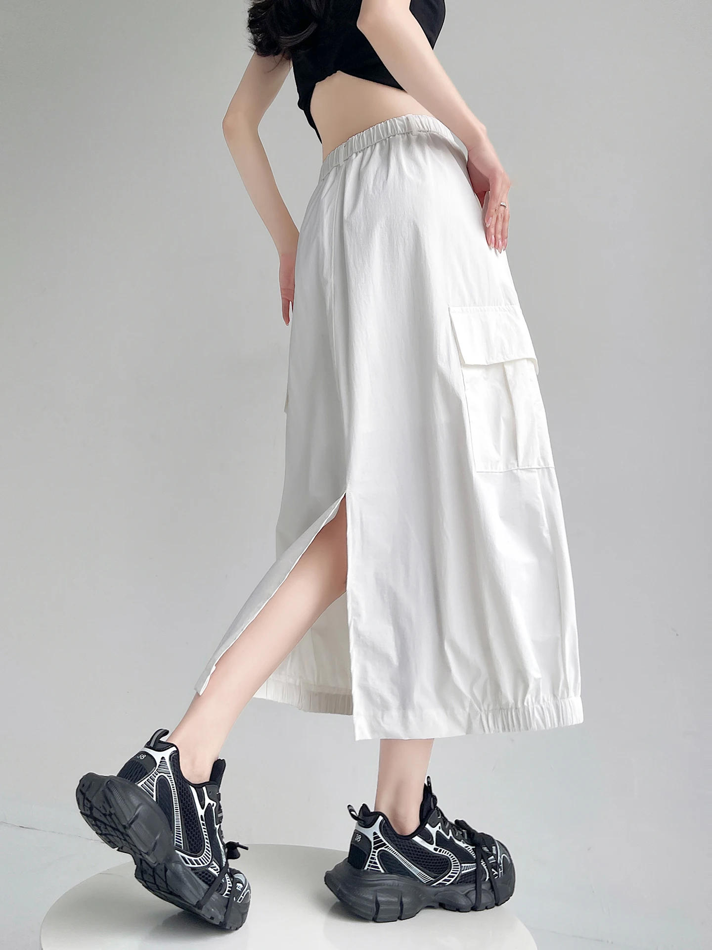 Женская летняя тонкая хлопковая юбка-фонарь с высокой талией, эластичным поясом на шнурке и разрезом, повседневная, дышащая
Женская летняя тонкая хлопковая юбка-фонарь с высокой талией, эластичным поясом на шнурке и разрезом, повседневная, дышащая