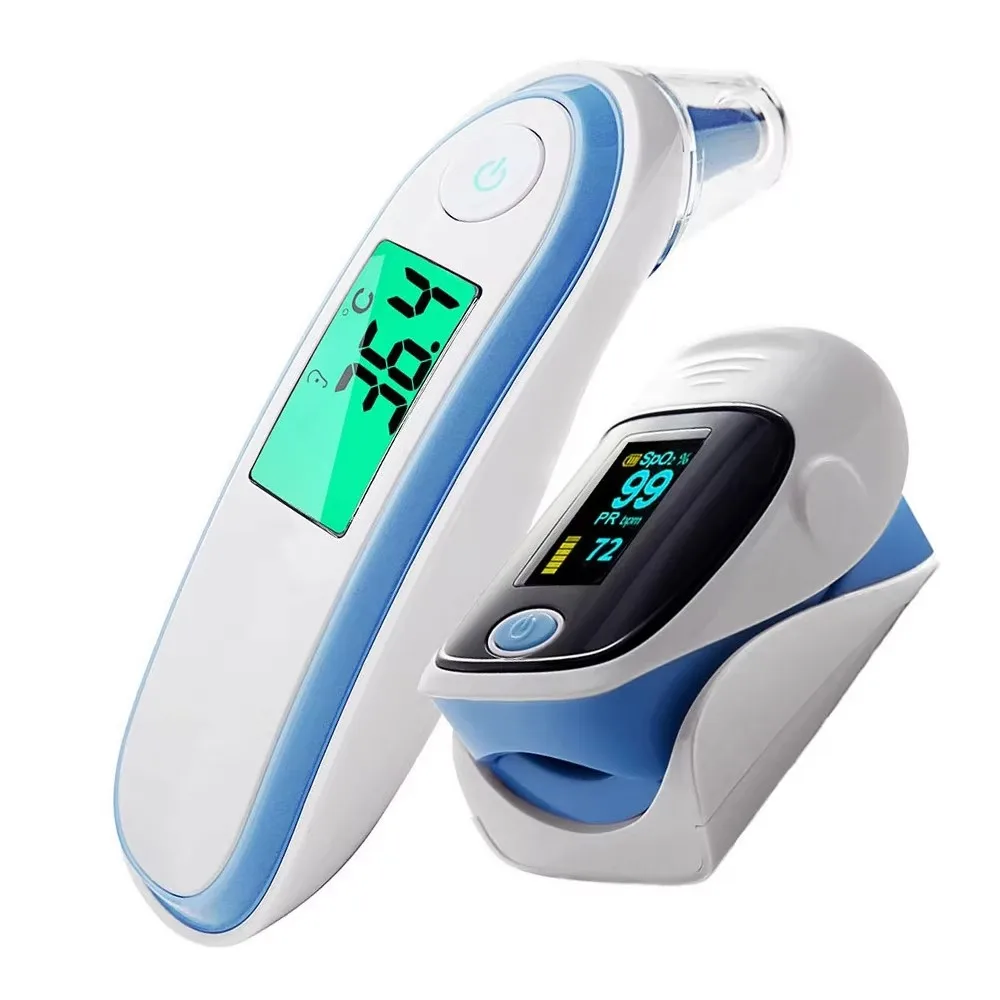 2 in 1 Medical Baby IR Ear Thermometer with Fingertip Pulse Oximeter Digital Portable Spo2 PR Oximetro De Pulso Health Device
2 in 1 Medical Baby IR Ear Thermometer with Fingertip Pulse Oximeter Digital Portable Spo2 PR Oximetro De Pulso Health Device