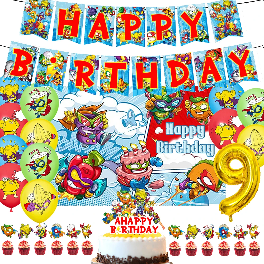 Superthings Theme Background Kids Birthday Party Decoration Latex Balloon Banner Superzings Cake Topper Baby Party Gift Prop
Superthings Theme Background Kids Birthday Party Decoration Latex Balloon Banner Superzings Cake Topper Baby Party Gift Prop