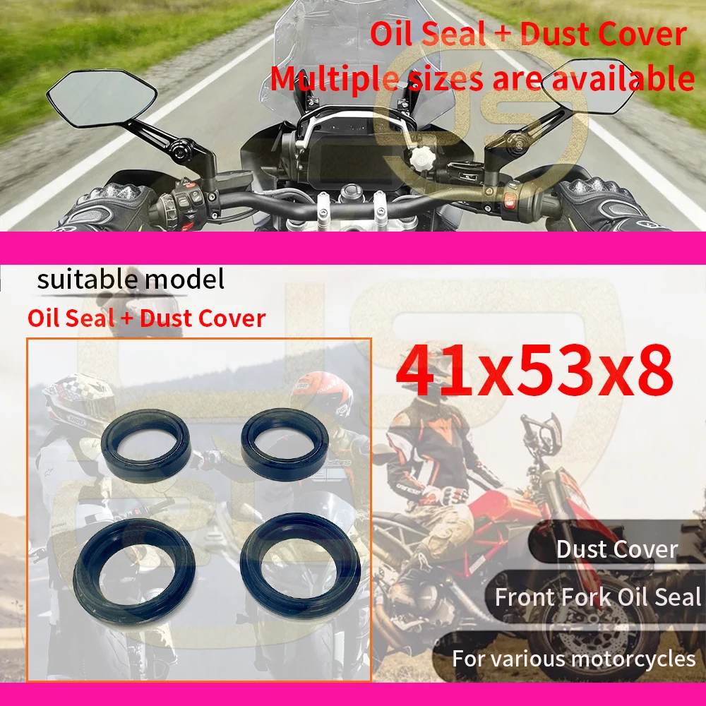 41x53x8-10.5 Front Fork Oil Seal Dust Cover Fit for YZF R1 R3 R6 XSR700 XSR900 MT-07 MT-09 TRACER 700 900 YZF FJ 1200 XVS650
41x53x8-10.5 Front Fork Oil Seal Dust Cover Fit for YZF R1 R3 R6 XSR700 XSR900 MT-07 MT-09 TRACER 700 900 YZF FJ 1200 XVS650