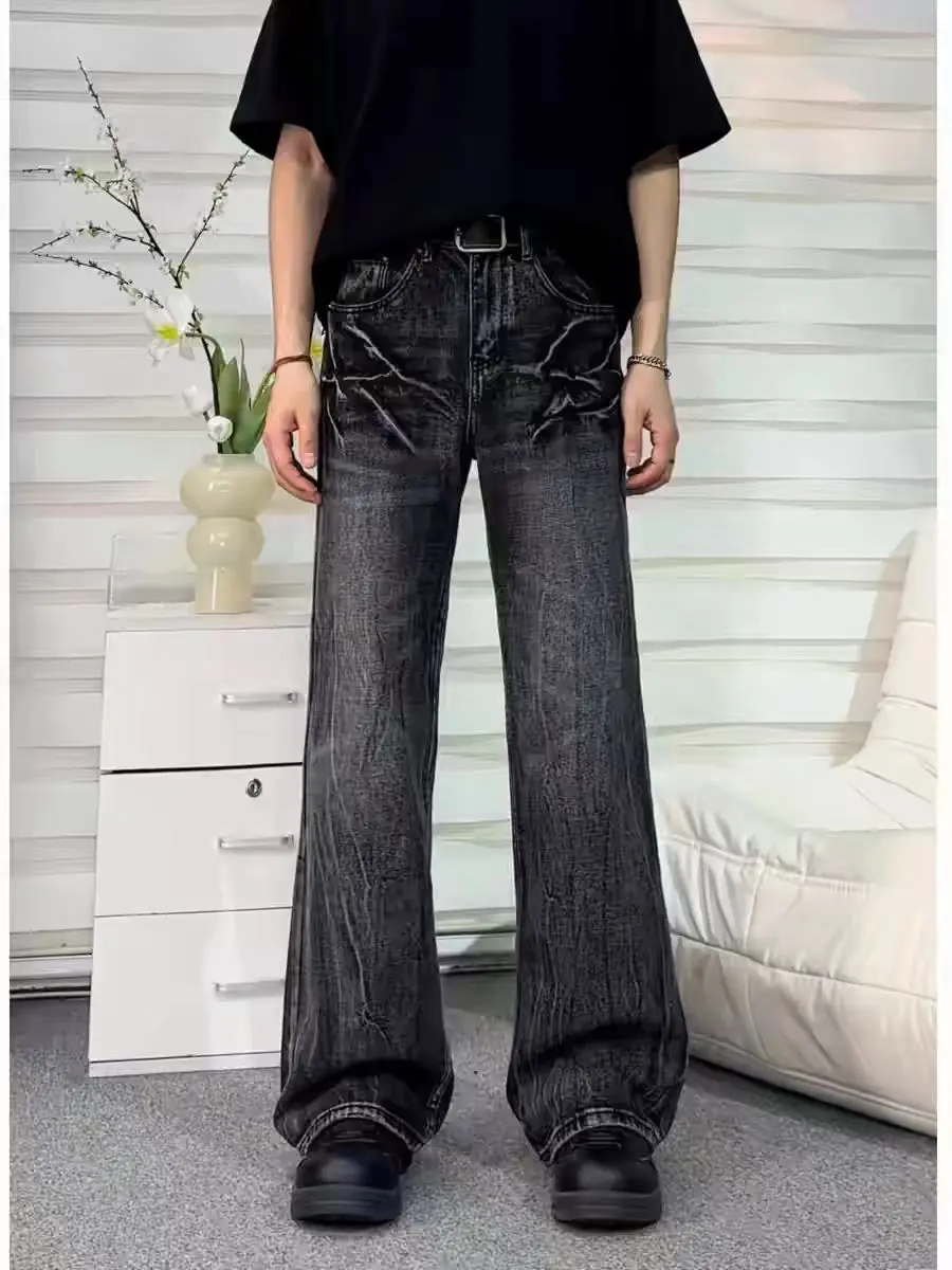 Lightning Pattern Jeans Men's Waed Faded Cra CleanFit MicroFlare Retro American Long Trousers Trendy Straight Leg Jeans
Lightning Pattern Jeans Men's Waed Faded Cra CleanFit MicroFlare Retro American Long Trousers Trendy Straight Leg Jeans