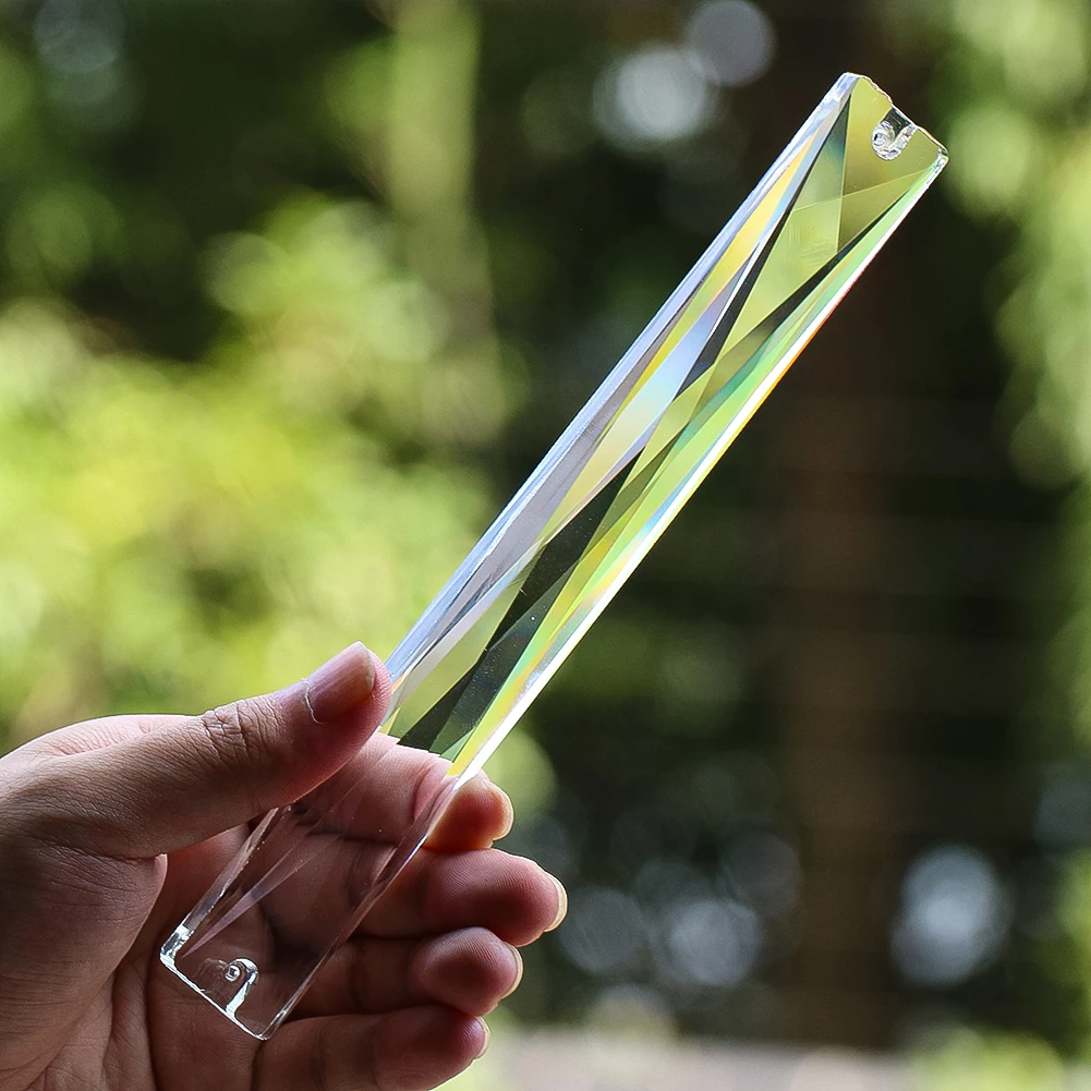 200mm Crystal Prism Suncatcher Faceted Long Strip Pendant Rainbow Light Catcher Hanging Chandelier Window Home Decor
200mm Crystal Prism Suncatcher Faceted Long Strip Pendant Rainbow Light Catcher Hanging Chandelier Window Home Decor