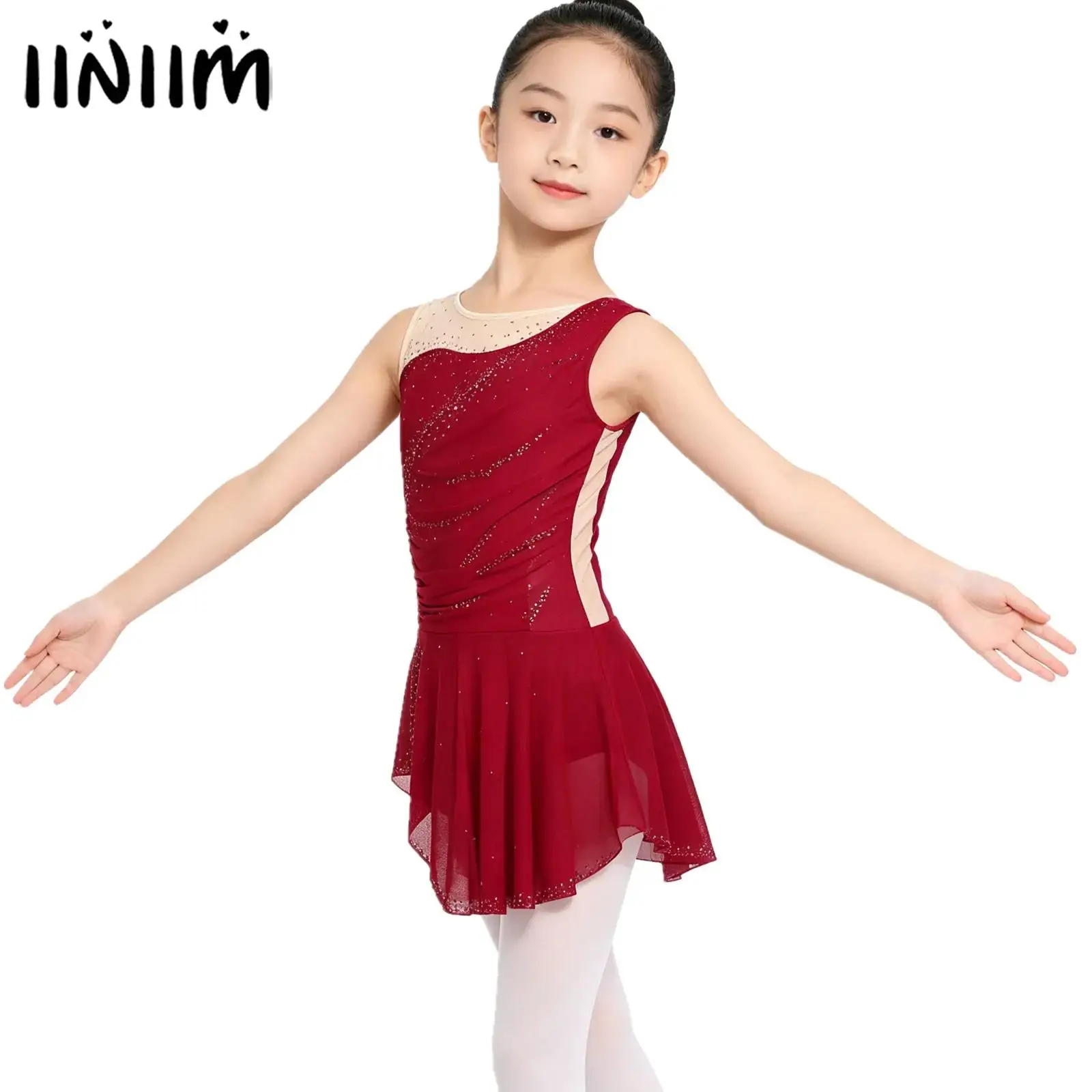 Kids Girls Sparkling Rhinestones Ballet Lyrical Leotards Gymnastics Figure Skating Dance Costume Ruched Mesh Side Slit Dress
Kids Girls Sparkling Rhinestones Ballet Lyrical Leotards Gymnastics Figure Skating Dance Costume Ruched Mesh Side Slit Dress