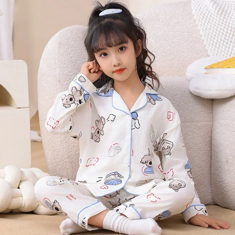 New 2025 Girls Cute Cartoon Pajamas Home Wear Long Sleeve Lapel Sleepwear Kids Spring Summer Casual Loose Clothing Sets Pyjamas
New 2025 Girls Cute Cartoon Pajamas Home Wear Long Sleeve Lapel Sleepwear Kids Spring Summer Casual Loose Clothing Sets Pyjamas