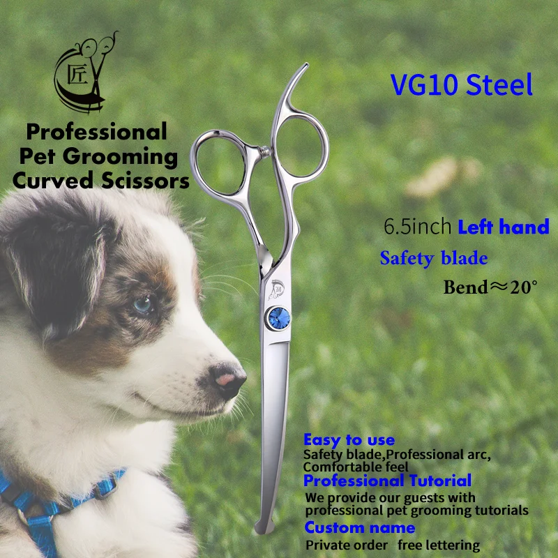 Crane 6.5 inch Left Handed Scissors Pet Dog Grooming Curved Scissors VG10 Stainless Steel Fine Trim Bend 20° shears
Crane 6.5 inch Left Handed Scissors Pet Dog Grooming Curved Scissors VG10 Stainless Steel Fine Trim Bend 20° shears