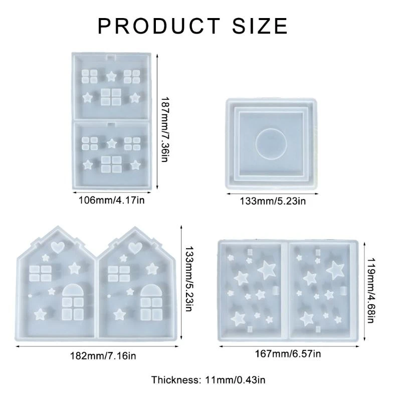 Silicone Mold for Creative House Lamp and Holder Night Light Epoxy Mould Easy Release Home Decoration Mold
Silicone Mold for Creative House Lamp and Holder Night Light Epoxy Mould Easy Release Home Decoration Mold