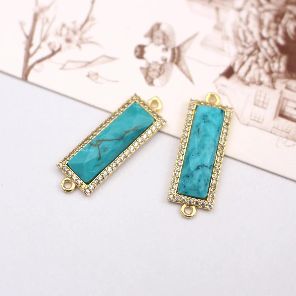 6 шт. DIY ювелирные аксессуары граненая прямоугольная форма бирюзовые камни CZ циркониевые подвесные соединители для браслета и ожерелья
6 шт. DIY ювелирные аксессуары граненая прямоугольная форма бирюзовые камни CZ циркониевые подвесные соединители для браслета и ожерелья