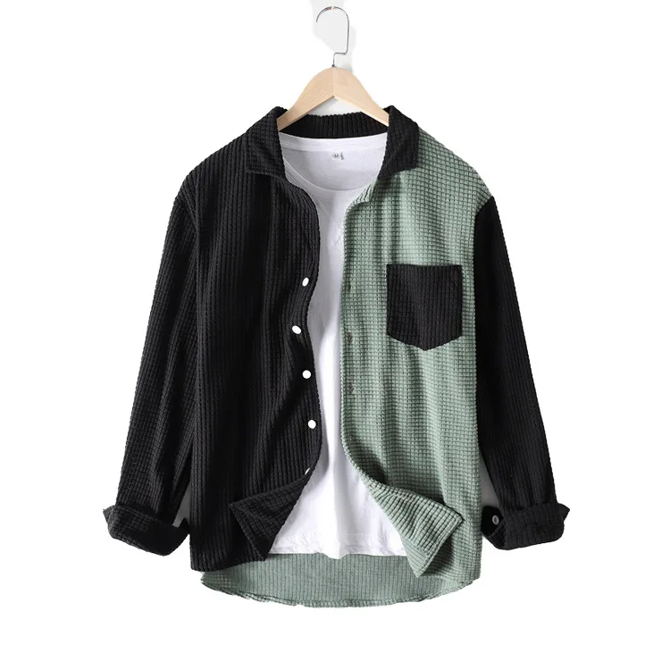Men Long Sleeve Shirts Turn Down Shirt Spliced Single Breasted Blouses Loose Summer Button Casual Pockets Turn Down Collar
Men Long Sleeve Shirts Turn Down Shirt Spliced Single Breasted Blouses Loose Summer Button Casual Pockets Turn Down Collar
