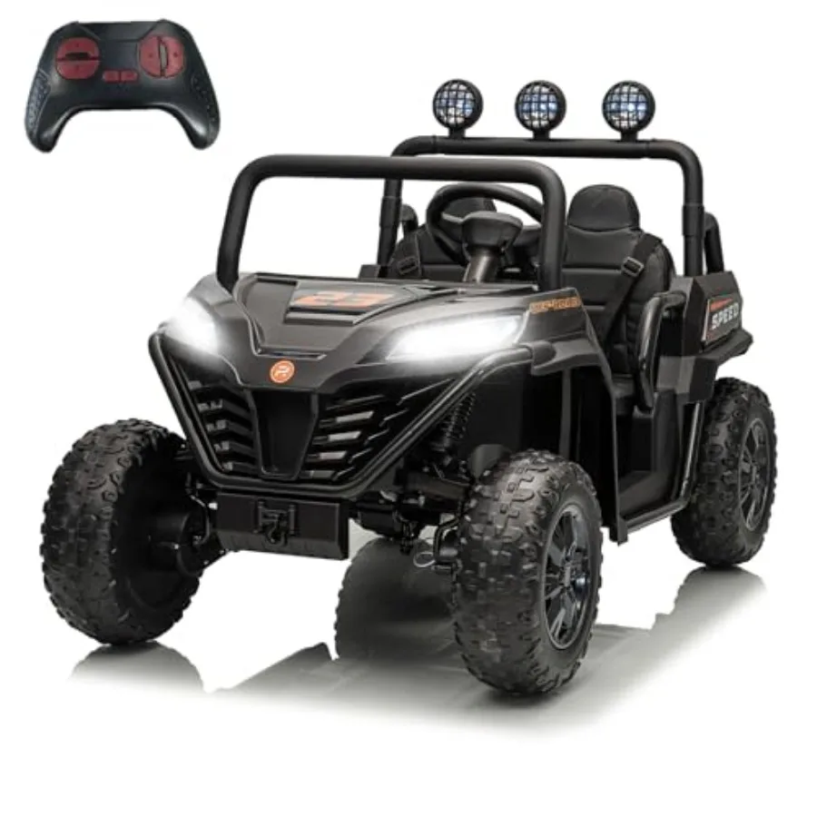 24V Side by Side Ride On Truck for outdoor play, ABS plastic body, black color, 4x100W motor, remote control, Bluetooth audio,
24V Side by Side Ride On Truck for outdoor play, ABS plastic body, black color, 4x100W motor, remote control, Bluetooth audio,