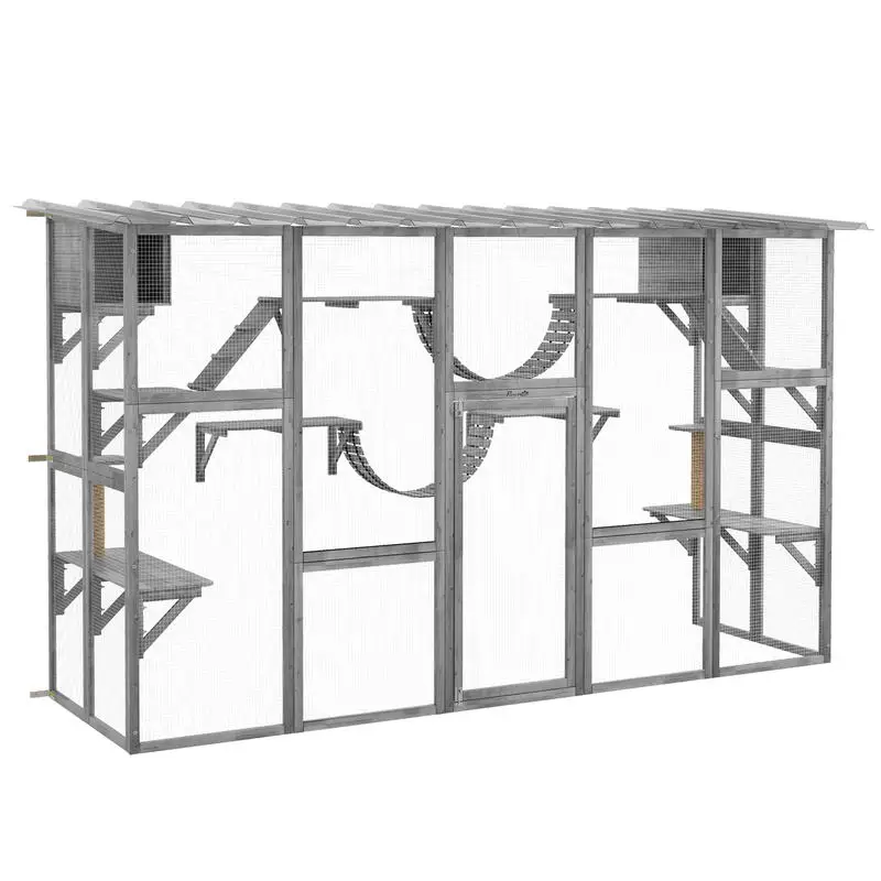 PawHut Catio Playground Cat Window Box Outside Enclosure for Multiple Cats w/ Shelves & Bridges, Gray
PawHut Catio Playground Cat Window Box Outside Enclosure for Multiple Cats w/ Shelves & Bridges, Gray