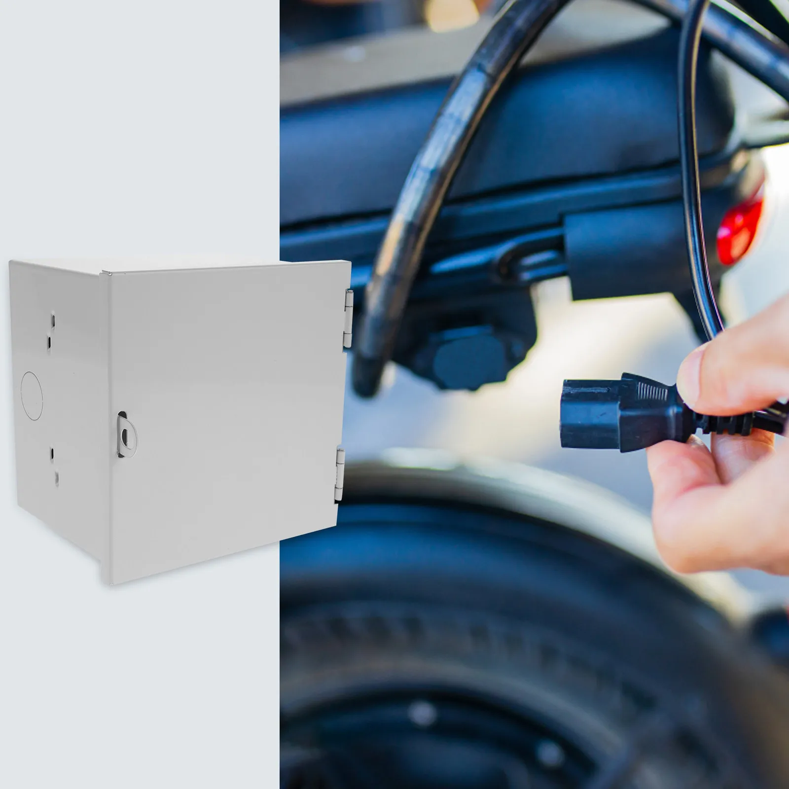 Anti-Theft Metal Electrical Enclosure Outdoor Protective Socket Box for Ev Charger Rainproof Secure Outlet Box for Outside
Anti-Theft Metal Electrical Enclosure Outdoor Protective Socket Box for Ev Charger Rainproof Secure Outlet Box for Outside
