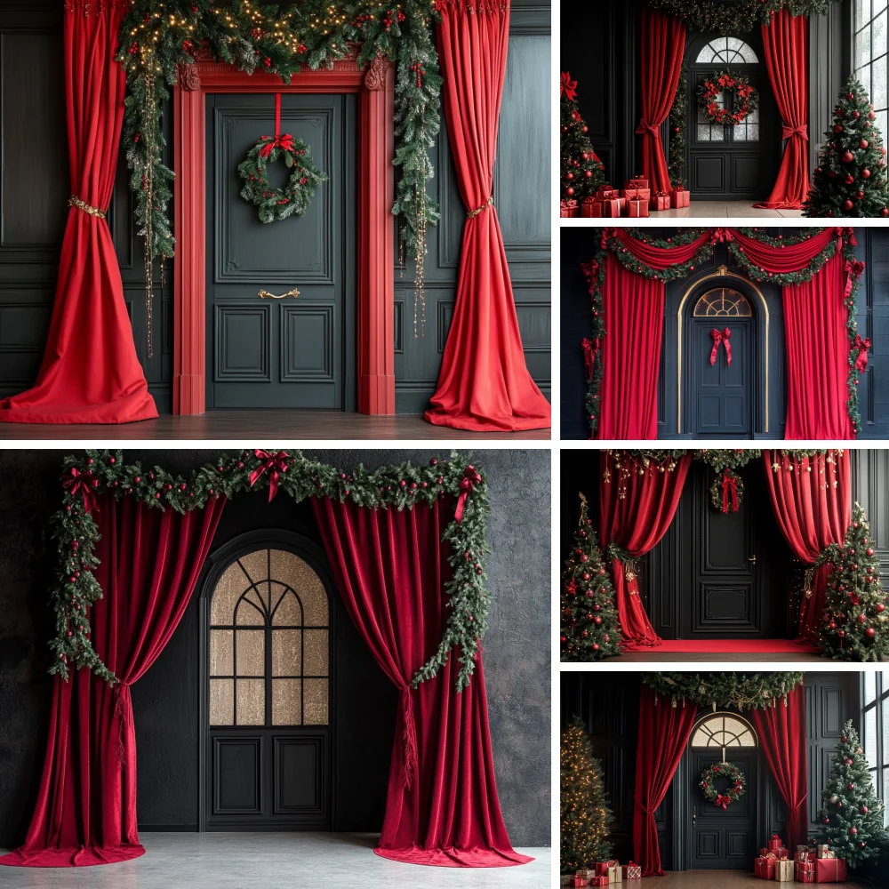 Photography Background Vintage Christmas Red Curtain Window Gifts Xmas Kids Family Portrait Decor Backdrop Photo Studio
Photography Background Vintage Christmas Red Curtain Window Gifts Xmas Kids Family Portrait Decor Backdrop Photo Studio