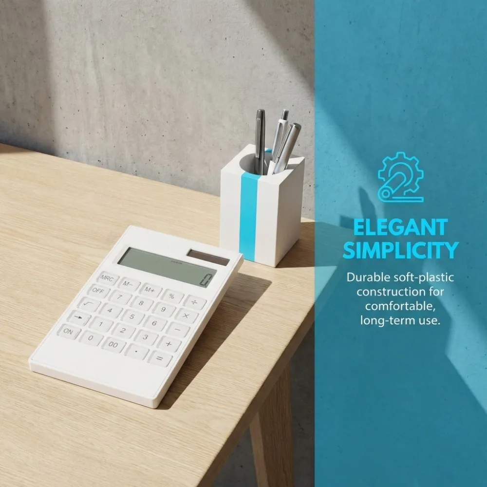 Portable 12 Digits Calculator White Crystal Button Desktop Calculator Dual Powered LCD Display 12 Digits Calculator Home
Portable 12 Digits Calculator White Crystal Button Desktop Calculator Dual Powered LCD Display 12 Digits Calculator Home