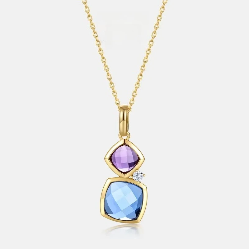 Geometric Grid Colored Women's Necklace S925 Silver Plated 18K Gold PT950 Platinum Minimalist Collarbone Chain
Geometric Grid Colored Women's Necklace S925 Silver Plated 18K Gold PT950 Platinum Minimalist Collarbone Chain
